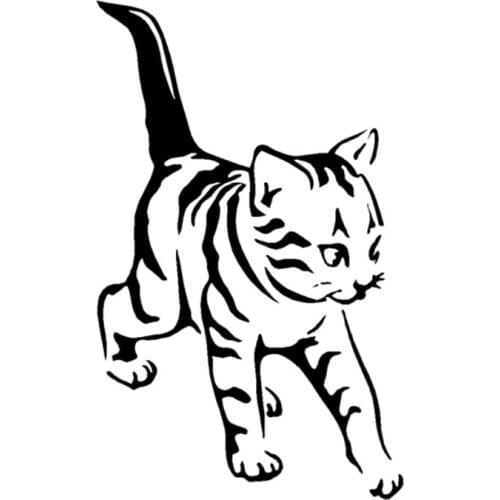 8.7*14.2CM Cute Pet Cat Window Decoration Vinyl Decal Classic Fashion Accessories Car Sticker Black/Silver C4-0470