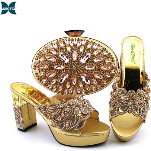 African Shoe and Bag Set for Party In Women Ladies Shoe and Bag Italy Matching Shoes and Bag Set for Wedding Nigerian Shoes Bag