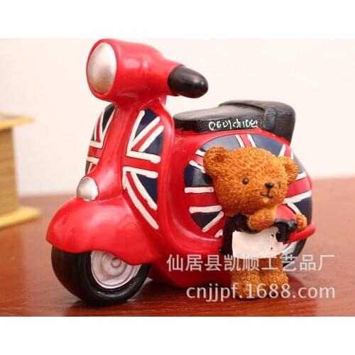 England Bear ornaments motorcycle resin piggy SZ-ZKYY185