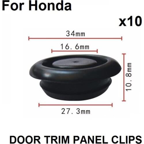 Car Stlying Door Trim Panel Clips x10 Cab soundproof rubber plug For Honda / Nylon Retainer Clip Brand New