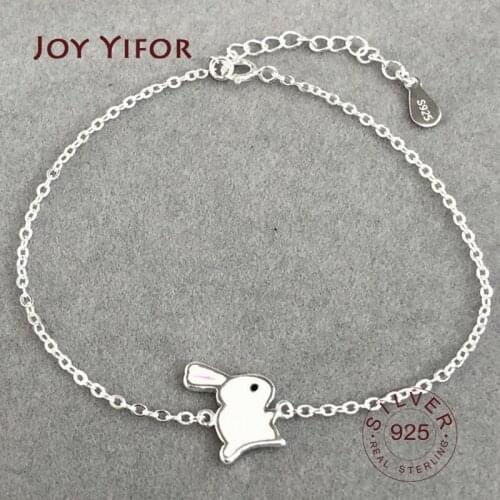 Rend Vintage Rabbit Charm Bracelet Thai Silver Color Beads Link Chain Bracelet For Hip Hop Jewelry