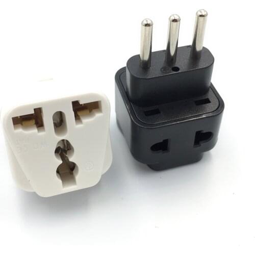 Black white Copper 10A 250V 2-into-1 Italy Chile Couba Uruguay Syria 3 pins travel power adapter plug socket convertor Type-N