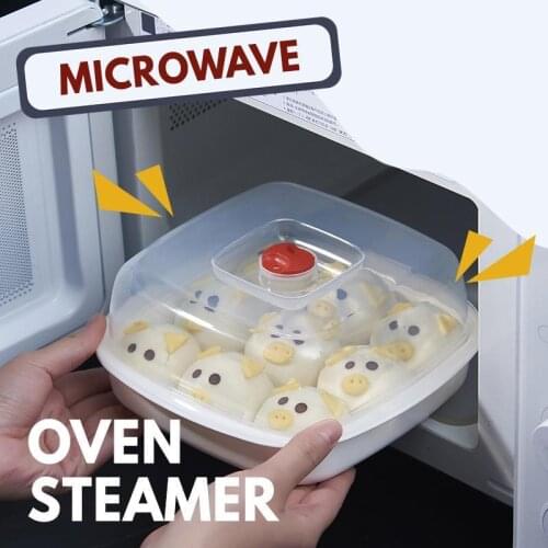Double And Single Floor Food Steamer Microwave Oven Steamer Silicone Microwave Oven Steamer