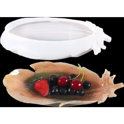 Silicone Casting Resin Molds For DIY Epoxy Tray Crystal Storage Box Resin Made Mirror Feather Jewelry Storage Moulds Handmade