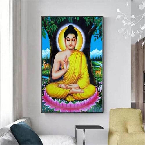 Canvas Paintings Wall Art Prints and Posters Buddhist Art Religion Icon Abstract Buddha Statue Poster Home Decor For Living Room