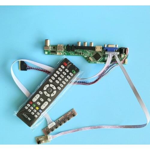 Kit for B156XW02 V7 Screen panel 1366X768 Controller board driver 15.6" TV AV LCD LED 40pin LVDS HDMI USB remote VGA
