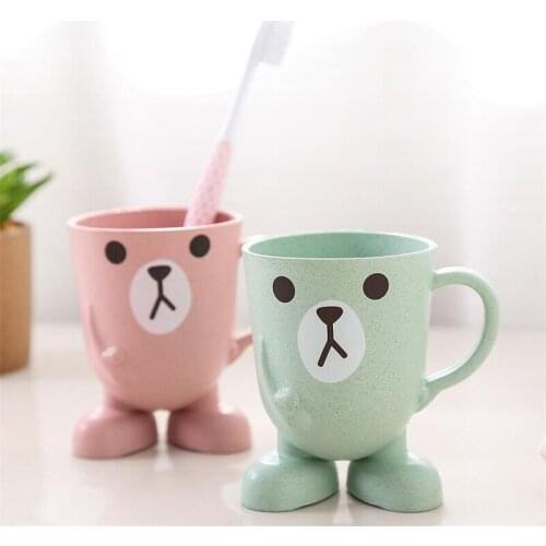 Wheat Straw Washing Cup Household Travel Plastic Toothbrush Cup Creative Cute Toothbrush Holder Couples Students Universal Cups