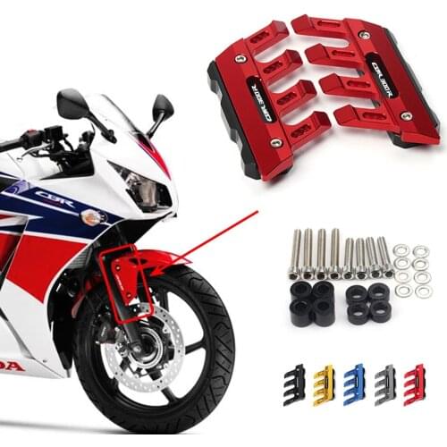 With Logo For Honda CBR300R Motorcycle Mudguard Front Fork Protector Guard Block Front Fender Anti-fall Slider Accessories