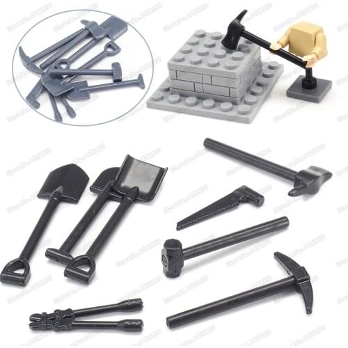 Engineering Military Tool Set Building Block Moc WW2 Figures Equipment Build Fortress Model Child Christmas Gift Boy Creator Toy