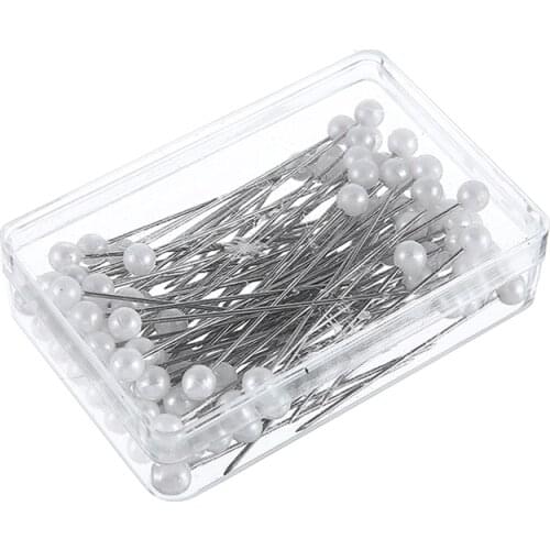 Durable 100pcs Pearl Pins Dress Making Crafts Corsage Florist Heads Bouquet 3.7cm Used For Hand Sewing Garment Fixing