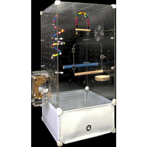 Transparent Plastic Bird Cage Parrot Large Houses Outdoor Bird Cages Accessoires Jaula Pajaro Grande Feeding Supplies DL60NL