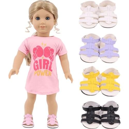 2021 New Pattern Sandals Fit 43Cm Baby New Born Reborn Doll &18 Inch American Our Generation Girl`s Toy