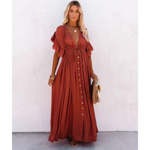 Sexy Bikini Cover-ups Long White Tunic Casual Summer Beach Dress Elegant Women Plus Size Beach Wear Swim Suit Cover Up