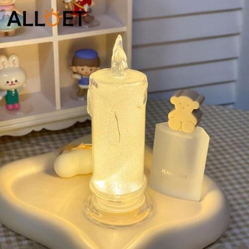 LED Flameless Candle Lights Battery Operated Simulation Tears Candle Lamp Warm Lighting Christmas Home Decoration