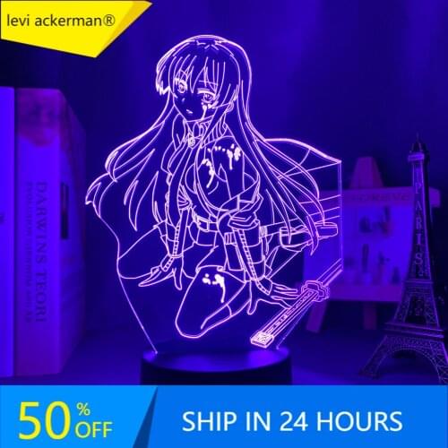 Led Light Anime Akame Ga Kill for Kids Bedroom Decor Night Light Brithday Gift Manga Room Desk 3d Lamp Akame Ga Kill