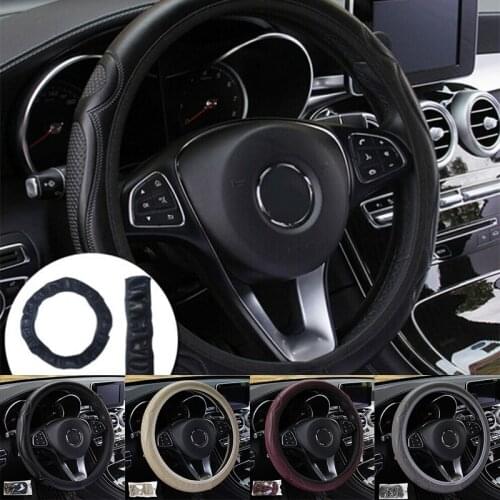 Universal Car Steering Wheel Cover Breathable Anti Slip Leather Steering Covers Suitable Auto Decoration steering wheel cover