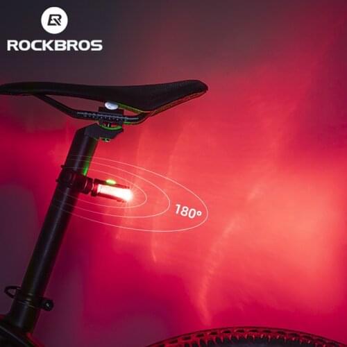 ROCKBROS 180°Floodlight Bike Light Led USB Rechargeable 200mAh 3 Modes Warning Rear light Easy To Disassemble Bike Accessories