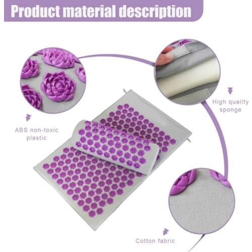 Yoga Spiky Mat Acupressure Massage Mat Pillow Set Yoga Mat for Relieves Stress Back Neck Sciatic Pain Relaxation Tension Release