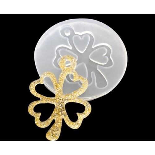 1pcs clover frame Liquid silicone mold DIY resin jewelry pendant necklace pendant lanugo mold resin molds for jewelry