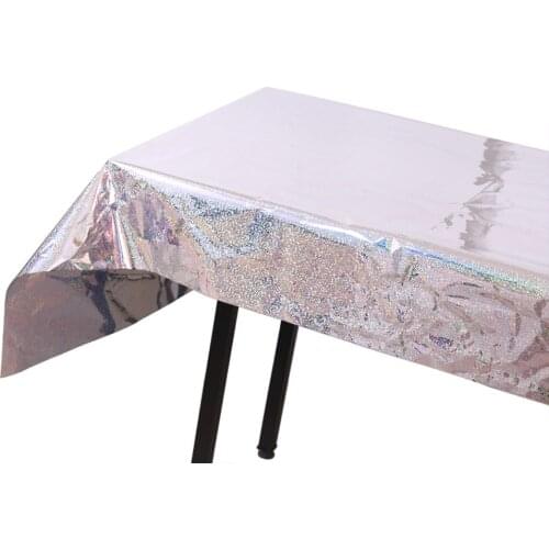 Tablecloths Cover PET 5 Colors Laser 1 Pack Sequin Glitter 1*2.7m For Wedding Banquet Christmas Birthday Party Decor