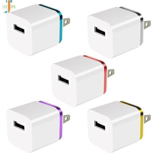 100pcs/lot Colorful 1A US Plug AC Power Adapter Home Trave Wall single port USB Charger for iPhone 8 7 6 plus for Samsung HTC