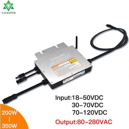200W 350W 700W Micro inverter solar MPPT microinverter On grid Tie inverter 24V 36V DC to 110V 220V for 60 72 cells Solar Plate