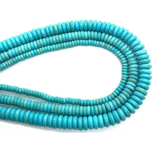 Free Shipping Wholesale Blue Turquoise Button Shape Beads Can Be Used for Jewelry Making DIY Bracelet Earring Accessories 2x6 Mm