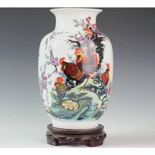 Jingdezhen ceramic powder caici vase ceramic bottle gourd decoration