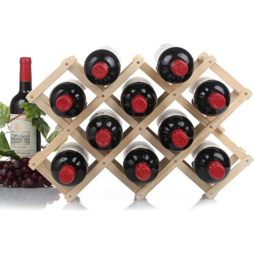 Solid wood wine rack pine wine rack European creative folding wooden wine rack decoration multi-bottle home modern