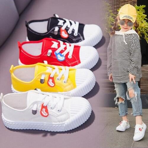 Children Canvas Fabric School Shoes Fashion Candy Color Sneakers Spring Autumn Outside Boys Girls Breathable Travel Flat Canvas