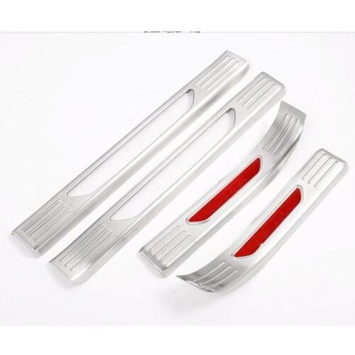 For Jaguar E-PACE E PACE 2018 2019 Stainless Steel Back Silver Car Interior Door Sill Protect Plate Panel Cover Trim 4pcs