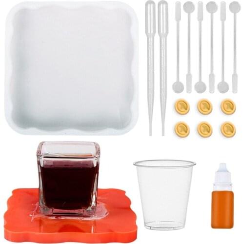 Epoxy Mould Square Rhombus Coaster Mould Silicone Mould Mirror