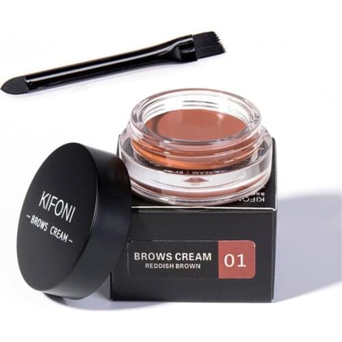 Eyebrow Gel Cosmetics Enhancers with Brush Waterproof Long Lasting Brown Shade Professional Female Makeup Set Brow Cream