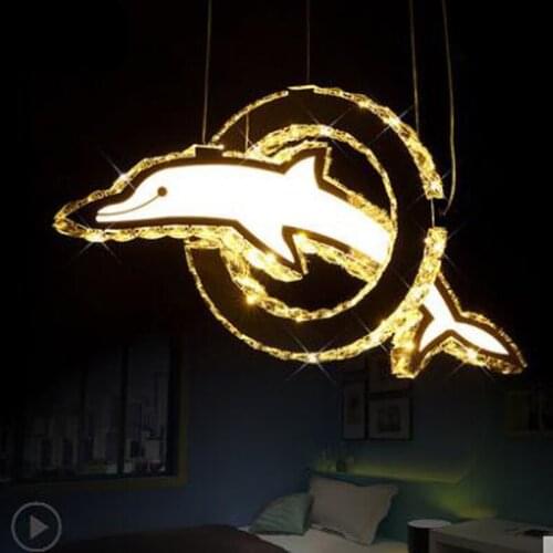 Chandelier Creative Personality Dolphin Childrens Room Light LED Crystal Chandelier Clothing Store Window Chandelier Restaurant