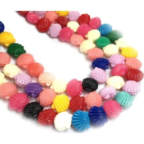 Synthetic Coral beading Shell shape Punch loose beads isolation bead for Jewelry making DIY charm necklace bracelet accessories
