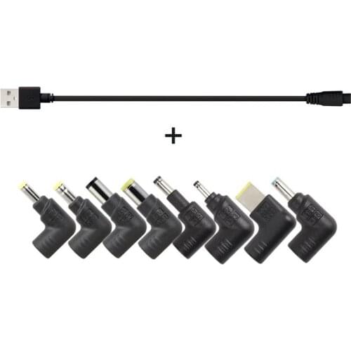 LVSUN USB to 3 pin DC cable USB-3pin + 8 DC tips Connectors N04 N07 N23 N24 N32 N33 N35 N36 For Most of Laptop Charge Charging