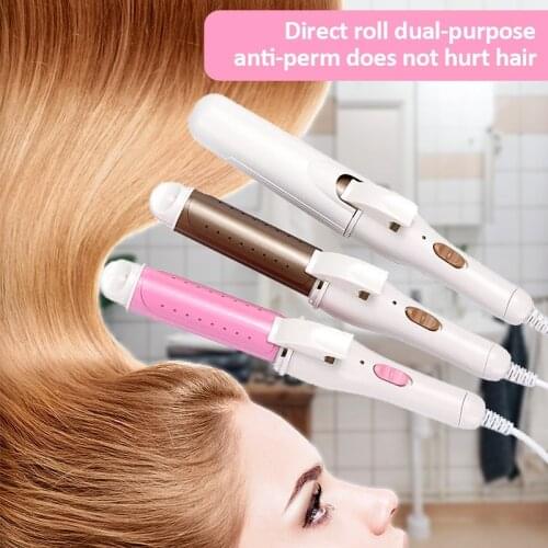 2 in 1 Portable Mini Electronic Ceramic Hair Curler Travel Curling Tongs Iron Hair Roll Mini DIY Hair styler Curl Machine