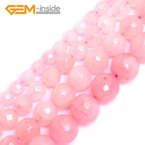 Round Faceted Forested Matte Surface Natural Pink Rose Quartzs Stone Beads Jewelry Making DIY Bracelet 15" Strand Wholesale New