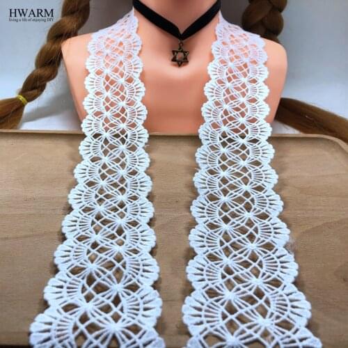 10yard Lace fabric ribbon trim 5.8cm DIY wedding deco skirt clothes accessories Pillow curtains bar code milk geometric lattice
