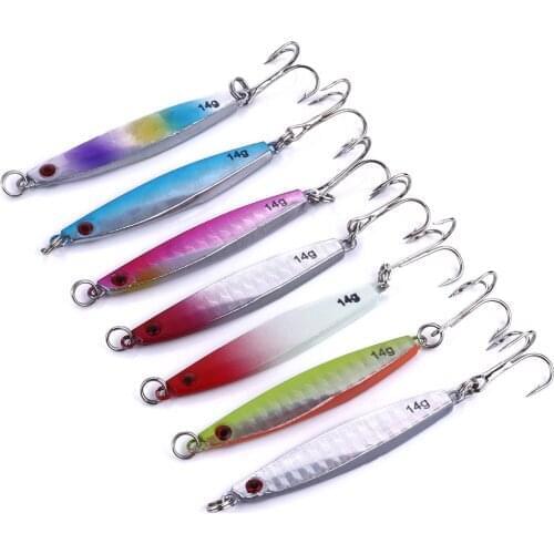 Metal slow jig Fishing lure 6cm 14g Iron plate lead Sea fishing Shore throw Iron plate fake baits spinners for fishing jigging