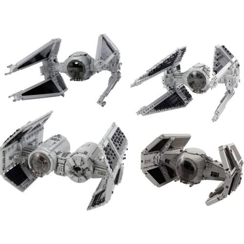 MOC Interstellar Military War Tie Fighter-Interceptor Building Block Assembly Mens Hobby Collection Brick Toy Children Kid Gift