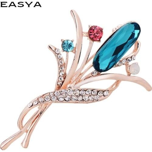 EASYA Pretty Chic Fashion Brooch Trendy Rhinestone Brooch Charming Cute for Women Banquet Decoration Fashion Jewelry