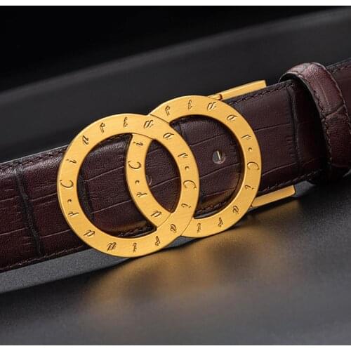 2021 ciartuar new belt high quality for men women unisex genuine leather first layer luxry gold sliver buckle free shipping