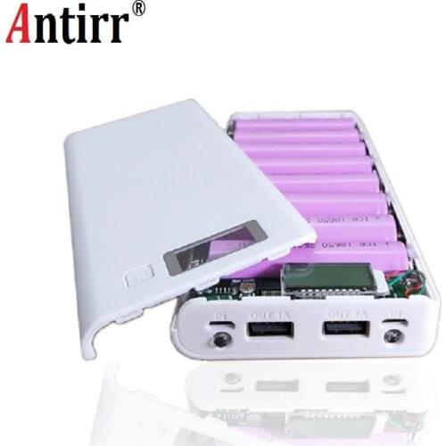 New LCD Display DIY 8*18650 Case Power Bank Shell Portable External Box Without Battery Charger