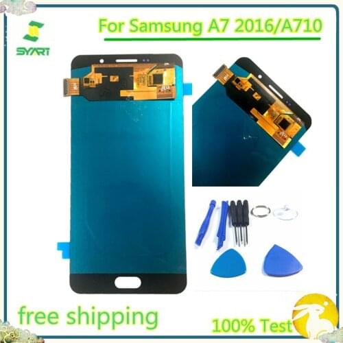 OLED 100% Tested No Dead Pixel A710 LCD Display Touch Screen Digitizer Assembly With Tools For Samsung Galaxy A7 2016 A710 LCDs