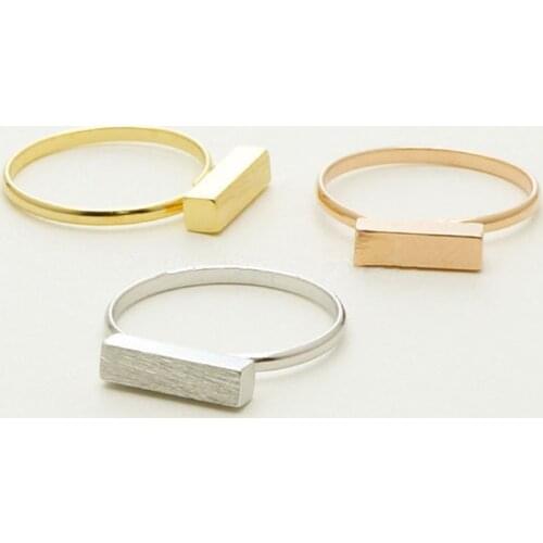 Wholesale 30pcs/lot Brushed Thick Modern Bar Ring Geometric Cube Rings Women Men Hiphop Jewelry Factory Direct Sales