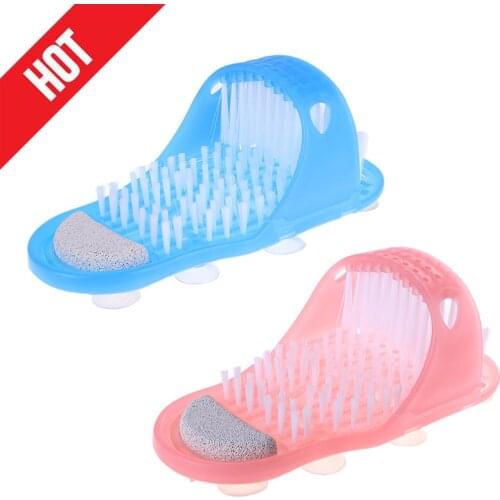 Plastic Bath Shoe Pumice Stone Foot Scrubber Shower Brush Massager Slippers for Feet Bathroom Products Foot Care Dropshipping