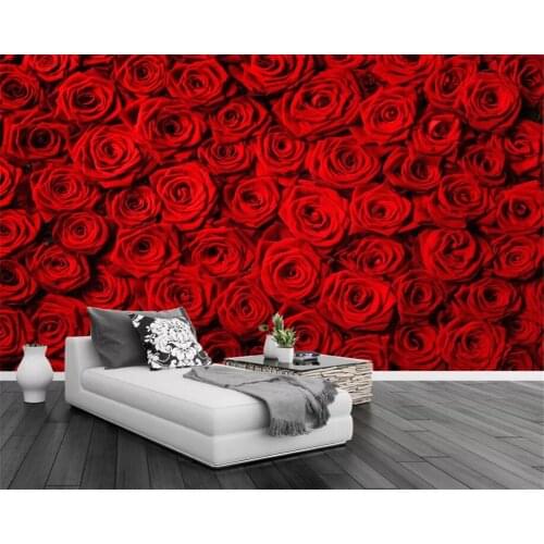 Beibehang Custom wallpaper red rose wall TV background wall home decoration living room sofa background wall murals 3d wallpaper