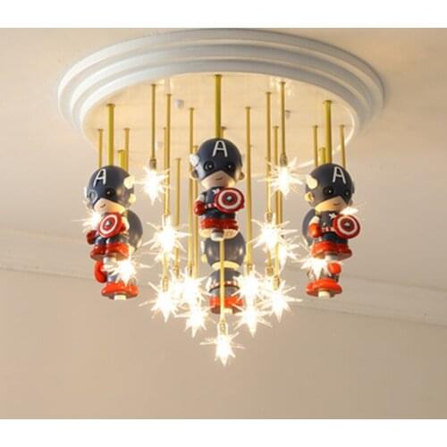 Childrens room Nordic ceiling lamp boy and girl princess cartoon ceiling lamp rural fresh and simple eye protection lamp lamps
