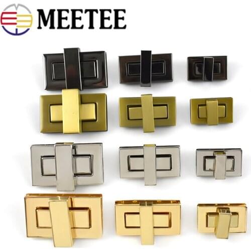 2/4pcs Meetee 44x22mm Metal Turn Twist Lock Metal Buckles for DIY Handbag Bag Purse Hardware Closure Clasp Bag Parts Accessories